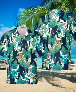 Go Fishing Bigfoot Tropical Hawaiian Shirts