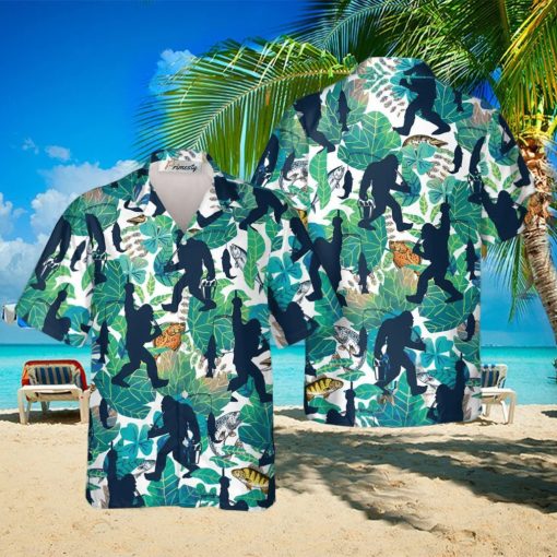 Go Fishing Bigfoot Tropical Hawaiian Shirts