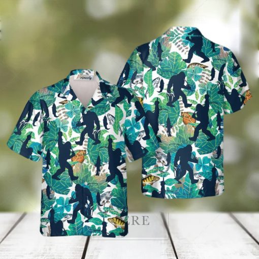 Go Fishing Bigfoot Tropical Hawaiian Shirts