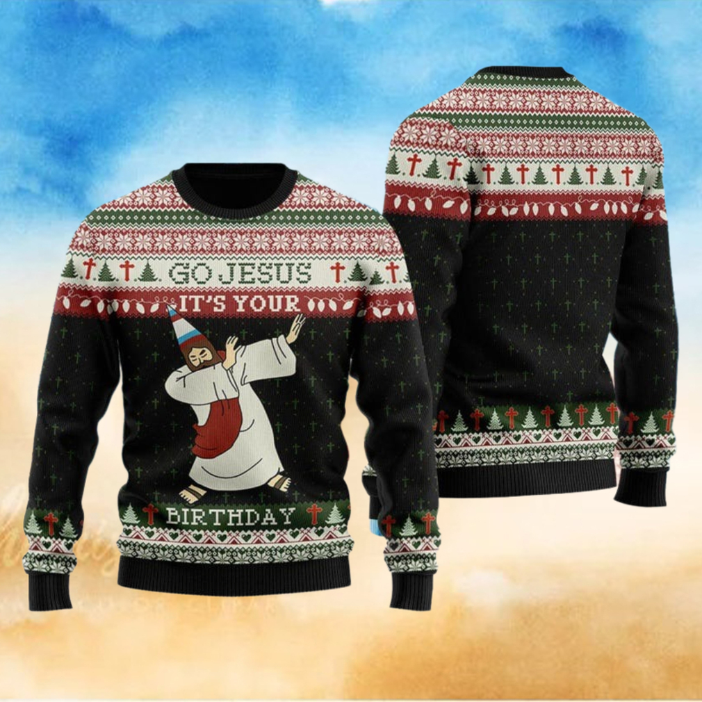 Go Jesus It’s Your Birthday Jesus Xmas Tree Ugly Christmas Sweater Go Jesus It’s Your Birthday Jesus Xmas Tree Ugly Christmas Sweater