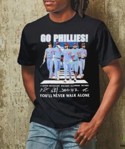 Go Phillies You’ll never walk alone signatures 2023 shirt 2 Go Phillies You’ll never walk alone signatures 2023 shirt