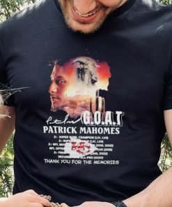 Goat patrick Mahomes super bowl champion thank you for the memories signature shirt