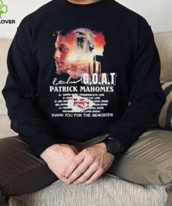 Goat patrick Mahomes super bowl champion thank you for the memories signature hoodie, sweater, longsleeve, shirt v-neck, t-shirt