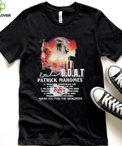 Goat patrick Mahomes super bowl champion thank you for the memories signature hoodie, sweater, longsleeve, shirt v-neck, t-shirt