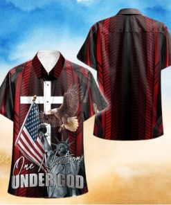 God Bless And Eagle Under God Hawaiian Aloha Shirts