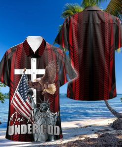 God Bless And Eagle Under God Hawaiian Aloha Shirts