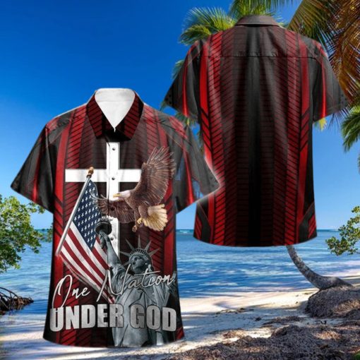 God Bless And Eagle Under God Hawaiian Aloha Shirts