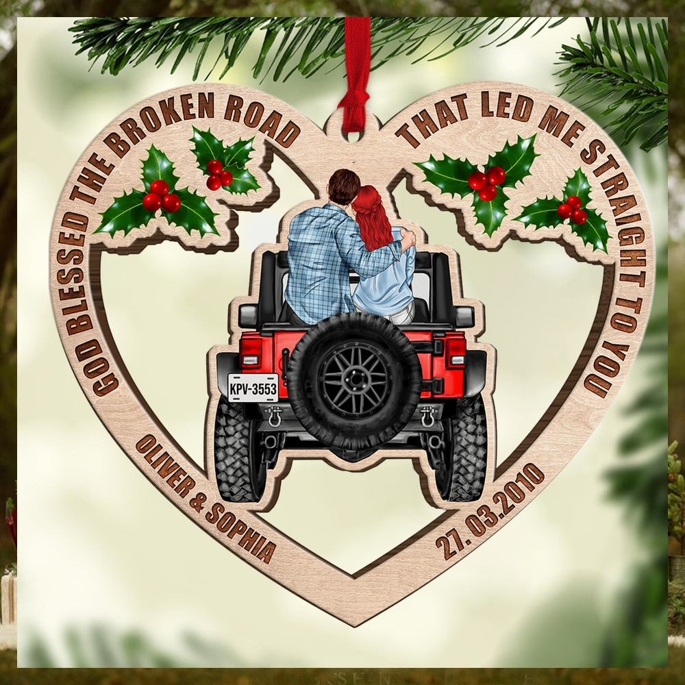 God Blessed The Broken Road That Led Me Straight To You Personalized Car Couple Wood Ornament God Blessed The Broken Road That Led Me Straight To You Personalized Car Couple Wood Ornament