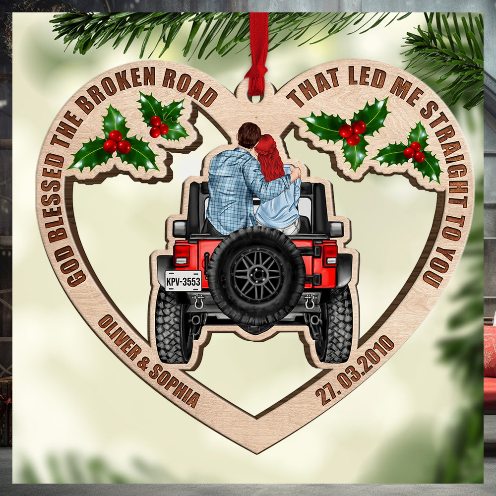 God Blessed The Broken Road That Led Me Straight To You Personalized Car Couple Wood Ornament God Blessed The Broken Road That Led Me Straight To You Personalized Car Couple Wood Ornament