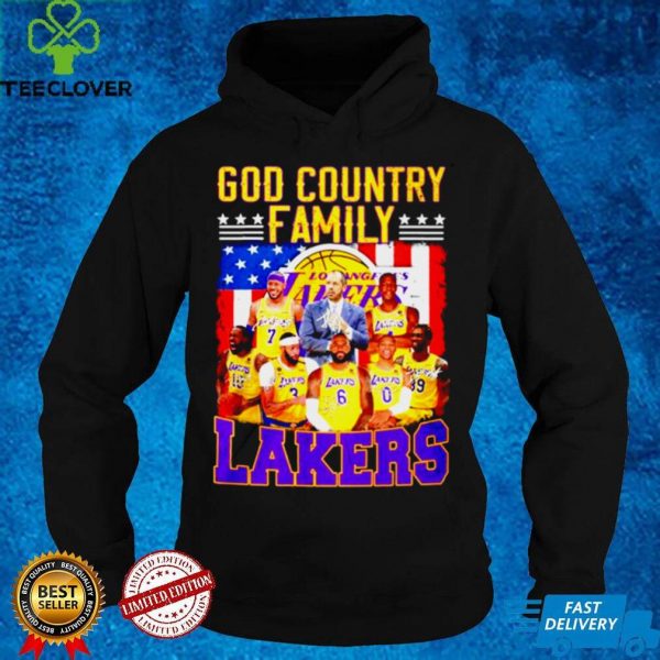 God Country family Los Angeles Lakers signatures American flag shirt