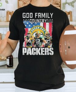 God Family Country Green Bay Packers American Flag Signatures Shirt