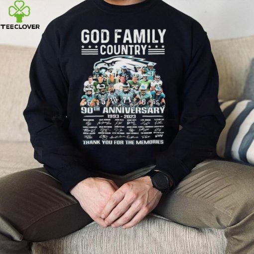 God Family Country Philadelphia Eagles 90th Anniversary 1993 2023 Thank You For The Memories Signatures Shirt