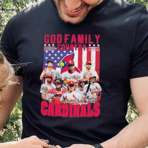 God Family Country St Louis Cardinals Baseball American Flag Signatures Shirt