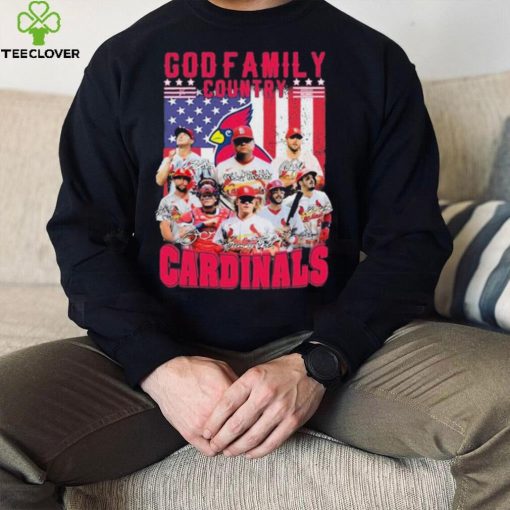 God Family Country St Louis Cardinals Baseball American Flag Signatures Shirt