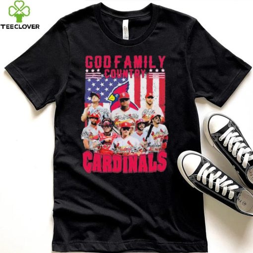 God Family Country St Louis Cardinals Baseball American Flag Signatures Shirt