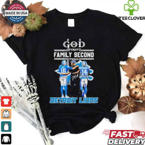 God First Family Second Then Detroit Lions Dan Campbell Amon ra St. Brown And Jared Goff Shirt