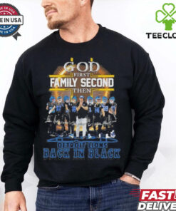 God First Family Second Then Detroit Lions Football Back In Black Signatures Shirt