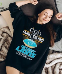 God First Family Second Then Detroit Lions Football Diamond Logo Shirt