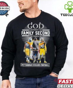 God First Family Second Then Pittsburgh Steelers Tj Watt, Mike Tomlin And Cameron Heyward Shirt