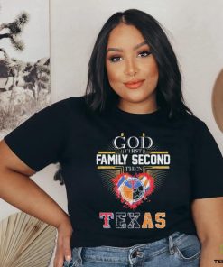 God First Family Second Then Texas Sports Teams Logo Signatures Shirt