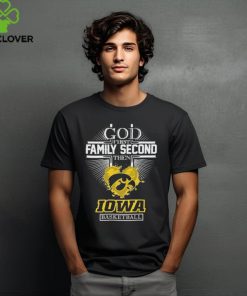 God First Family Second then Iowa Hawkeyes Basketball 2024 Logo Shirt