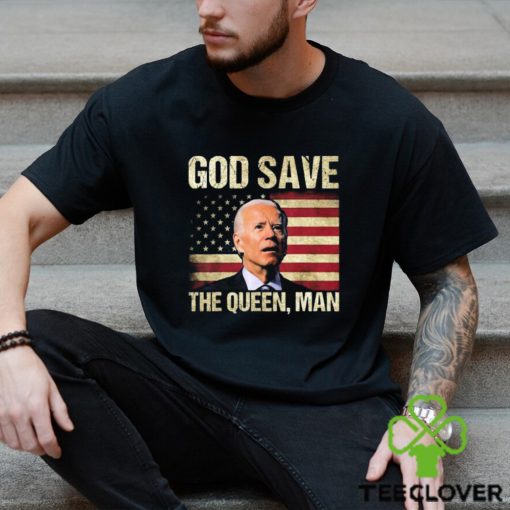 God Save The Queen Funny Joe Biden American Flag Long Sleeves T Shirt