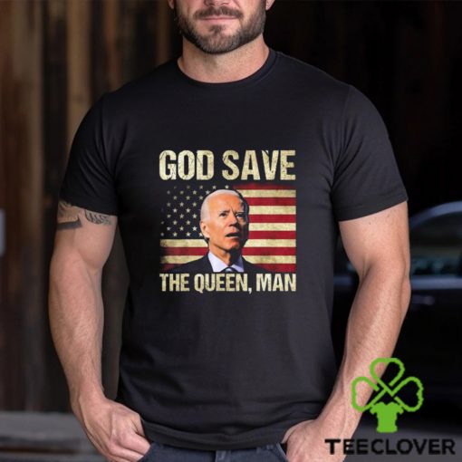 God Save The Queen Funny Joe Biden American Flag Long Sleeves T Shirt