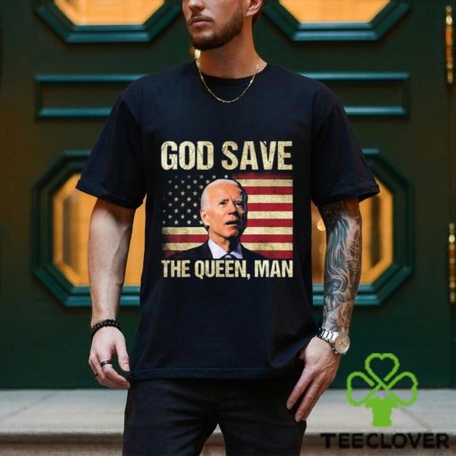 God Save The Queen Funny Joe Biden American Flag Long Sleeves T Shirt