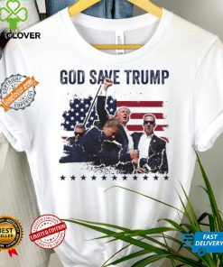 God Save Trump 2024 Fist Rally Trump Rally 2024 Trump Shooting Shirt