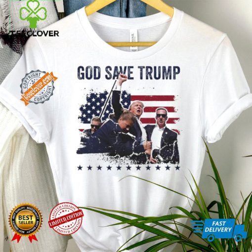 God Save Trump 2024 Fist Rally Trump Rally 2024 Trump Shooting Shirt