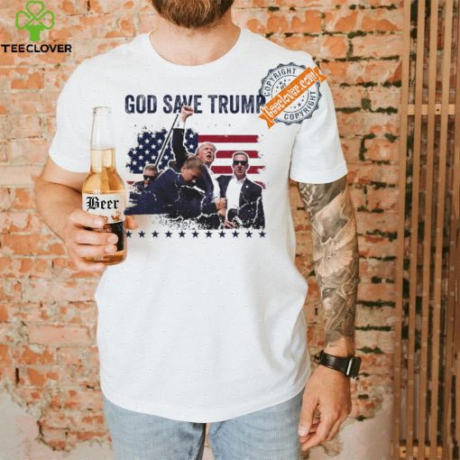 God Save Trump 2024 Fist Rally Trump Rally 2024 Trump Shooting Shirt