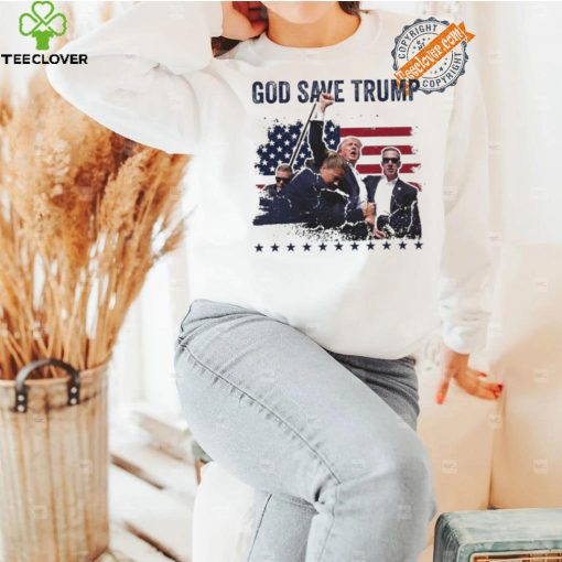 God Save Trump 2024 Fist Rally Trump Rally 2024 Trump Shooting Shirt