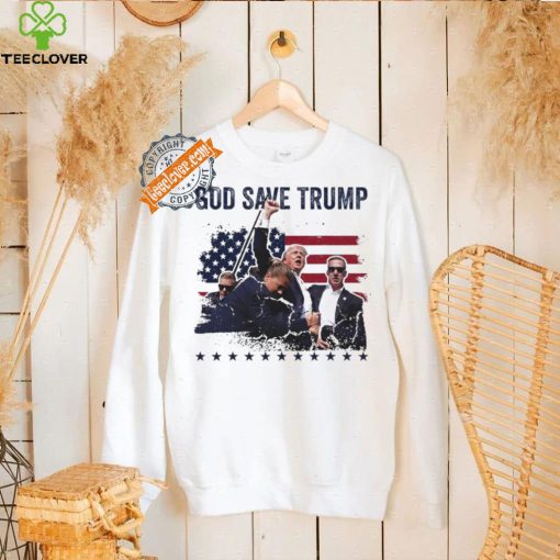 God Save Trump 2024 Fist Rally Trump Rally 2024 Trump Shooting Shirt