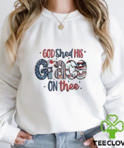 God Shed His Grace On Thee 4th Of July Groovy Patriotic T Shirt