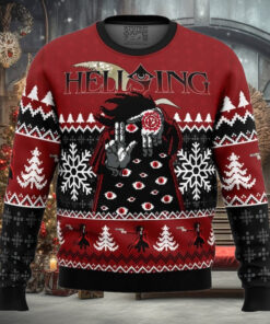 God With Us Hellsing Ugly Christmas Sweater, Anime Holiday Sweater, Hellsing Fan Gift