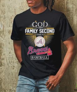 God first family Second then Atlanta Braves Baseball Diamond T Shirt
