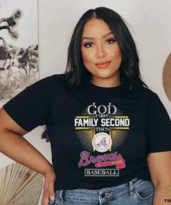 God first family Second then Atlanta Braves Baseball Diamond T Shirt