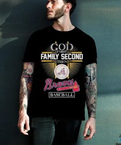God first family Second then Atlanta Braves Baseball Diamond T Shirt