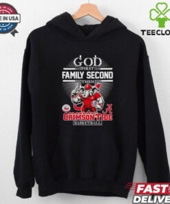 God first family second then Alabama Crimson Tide basketball mascot shirt