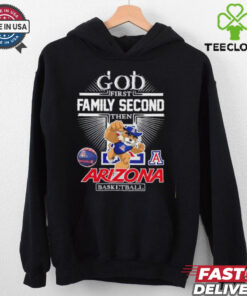 God first family second then Arizona Wildcats basketball mascot shirt