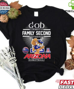 God first family second then Arizona Wildcats basketball mascot shirt