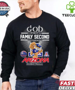 God first family second then Arizona Wildcats basketball mascot shirt