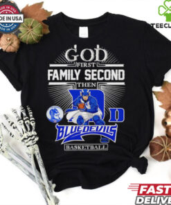 God first family second then Blue Devils basketball mascot shirt