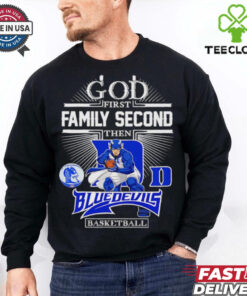 God first family second then Blue Devils basketball mascot shirt