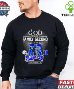 God first family second then Blue Devils football mascot shirt