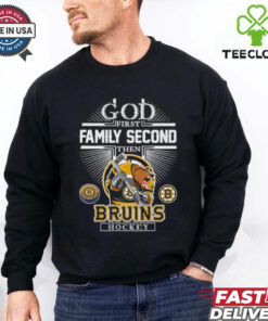 God first family second then Bruins hockey mascot shirt