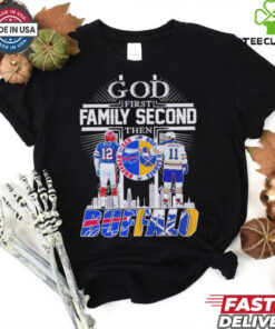 God first family second then Buffalo Bills x Buffalo Sabres skyline shirt