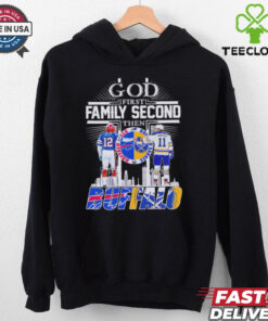 God first family second then Buffalo Bills x Buffalo Sabres skyline shirt