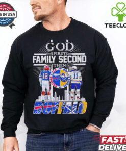 God first family second then Buffalo Bills x Buffalo Sabres skyline hoodie, sweater, longsleeve, shirt v-neck, t-shirt