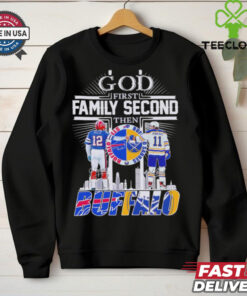 God first family second then Buffalo Bills x Buffalo Sabres skyline hoodie, sweater, longsleeve, shirt v-neck, t-shirt